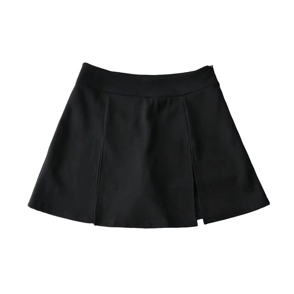 Noir Line Split Skirt