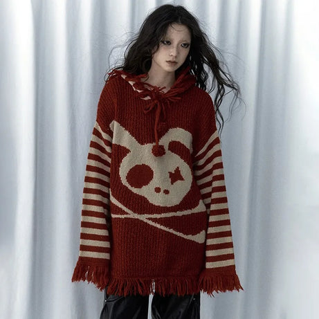 Panda Punk Fringed Sweater