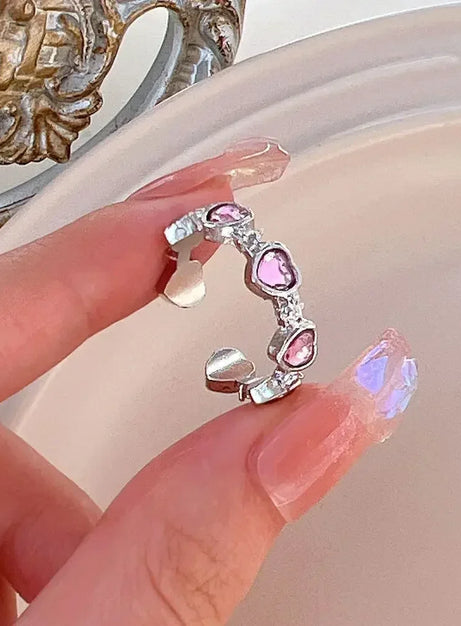 Pink Love Crystal Rings