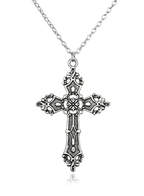 Gothic Bloodstone Cross Necklace