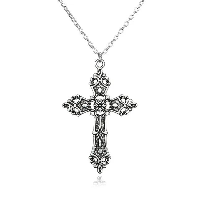 Gothic Bloodstone Cross Necklace