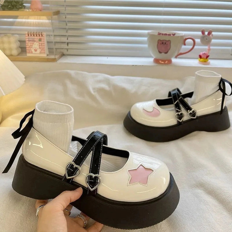 Moon & Star Kawaii Platform Mary Janes Shoes