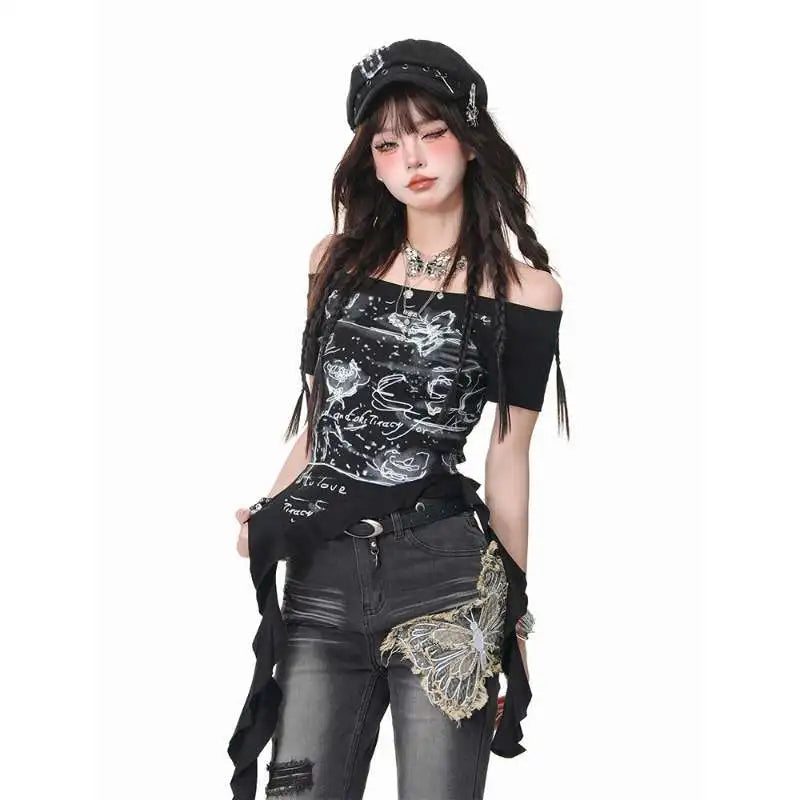 Starlit Chaos Off-Shoulder Top