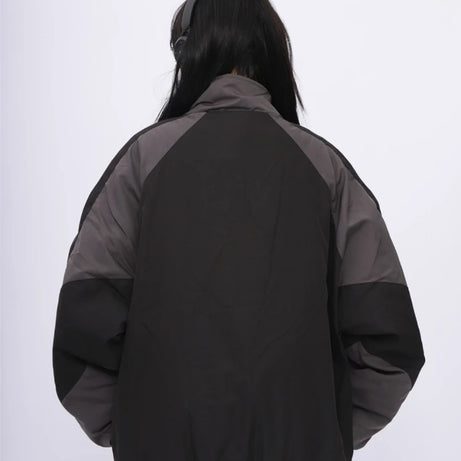 Two-Tone Oversized Windbreaker Jacket