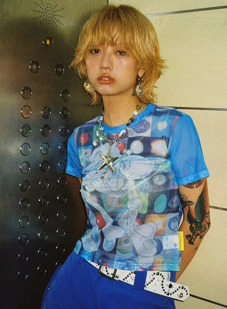 Transparentes T-Shirt „Cosmic Vision“