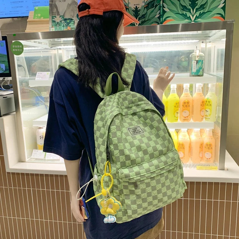 Mint Checkered Street Backpack