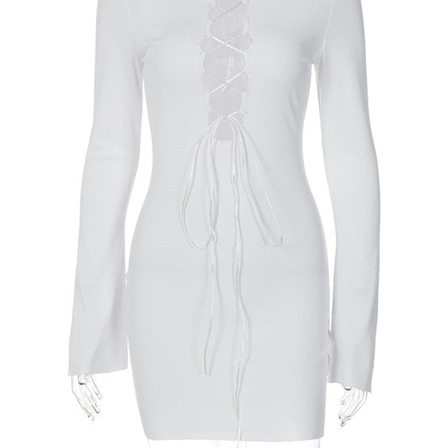 Y2k Baddie Bandage Black Mini Dress