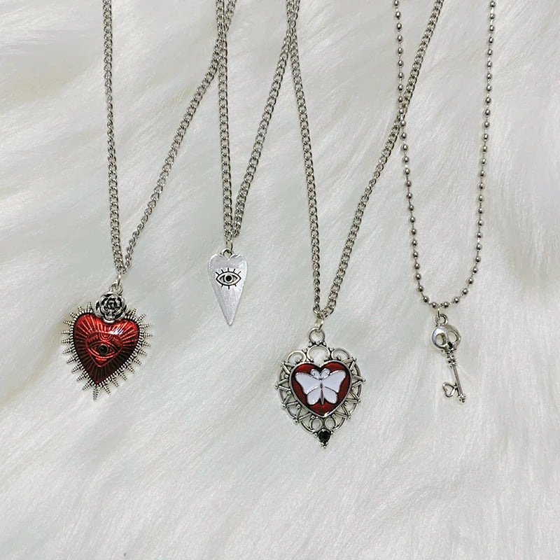 Mystic Heart Pendant Layered Necklaces