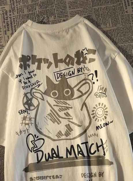 Kawaii Cat Scribble T-Shirt