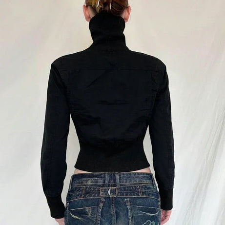 Shadow Zip High-Neck Jacket