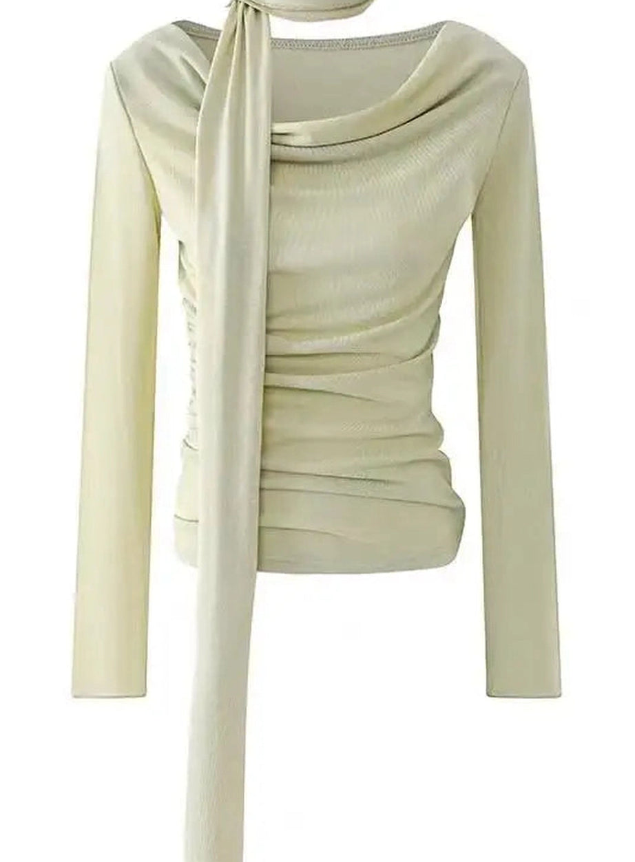 Asymmetrical Drape Neck Top