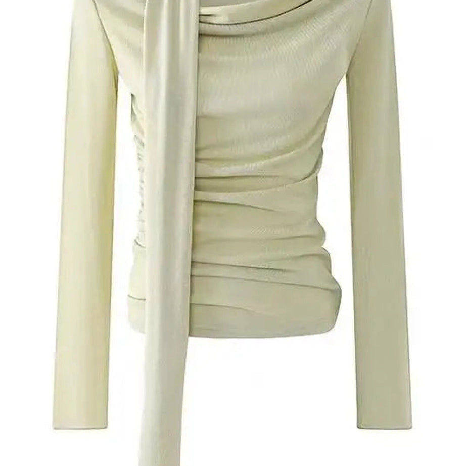 Asymmetrical Drape Neck Top