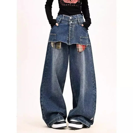 Plaid Clash Statement Jeans