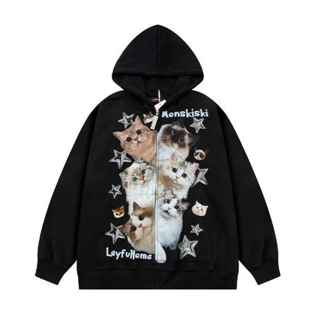 Meow Galaxy Zip Hoodie