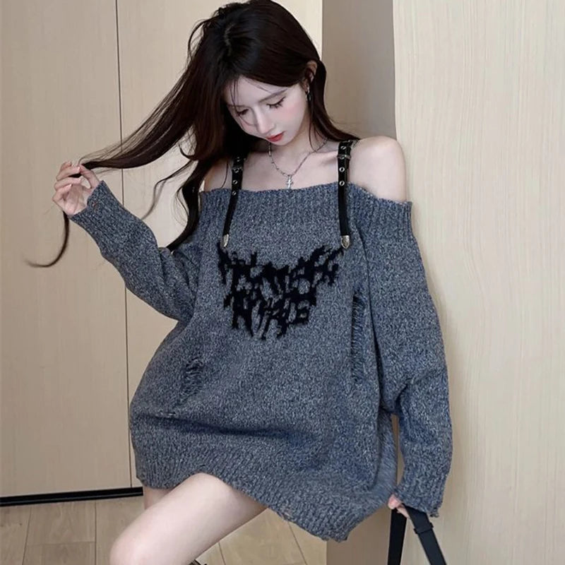 Shadow Straps Off-Shoulder Sweater