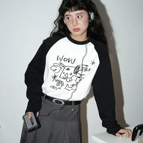 Indie Graffiti Dog Long Sleeve Shirt