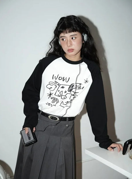 Indie Graffiti Hund Långärmad T-shirt