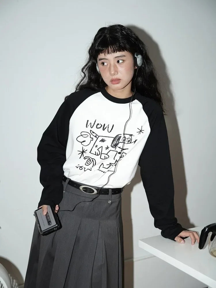 Indie Graffiti Dog Long Sleeve Shirt