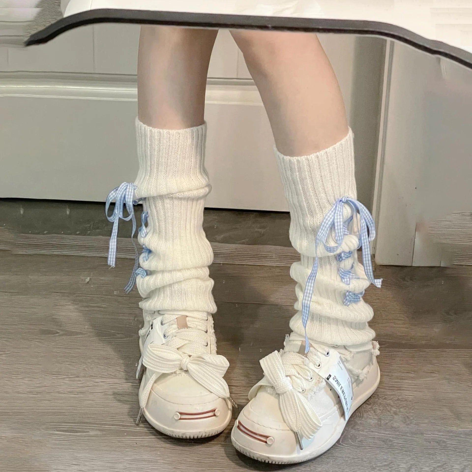 Soft Ballet Ribbon Leg Warmers
