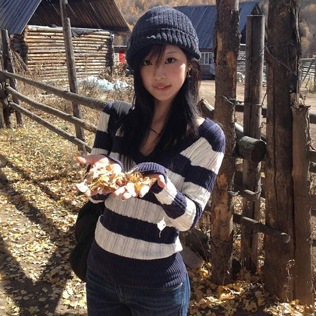 Autumn Stroll Striped Sweater