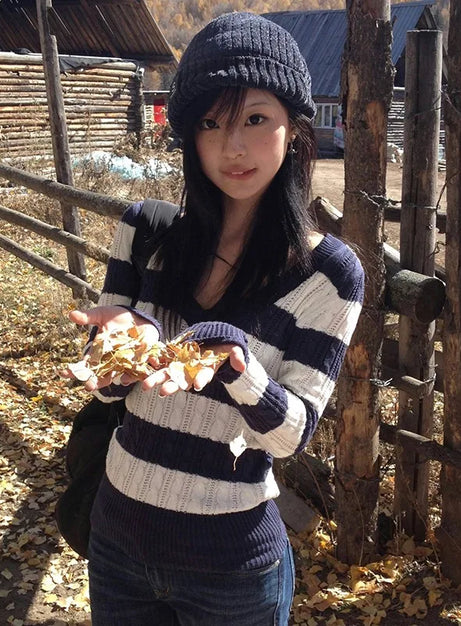 Autumn Stroll Striped Sweater