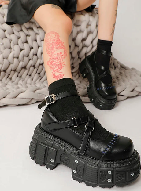 Gothic Stitched Punk Shoes