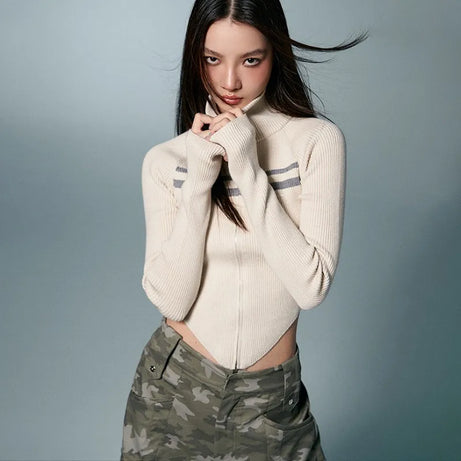 Urban Edge Cropped Knit Jacket