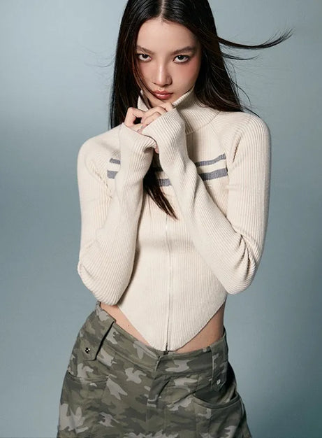 Urban Edge Cropped Knit Jacket