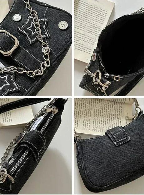 Star Rebel Denim-Umhängetasche