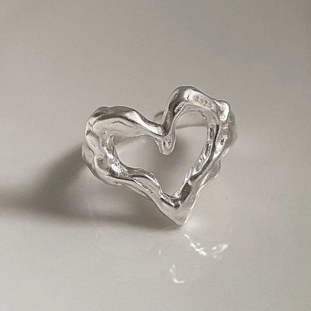 Molten Heart Silver Ring