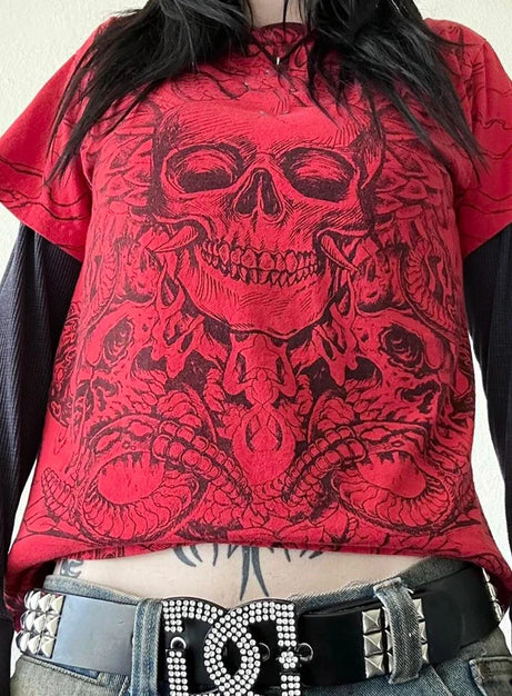 T-Shirt mit Spine-Schriftzug