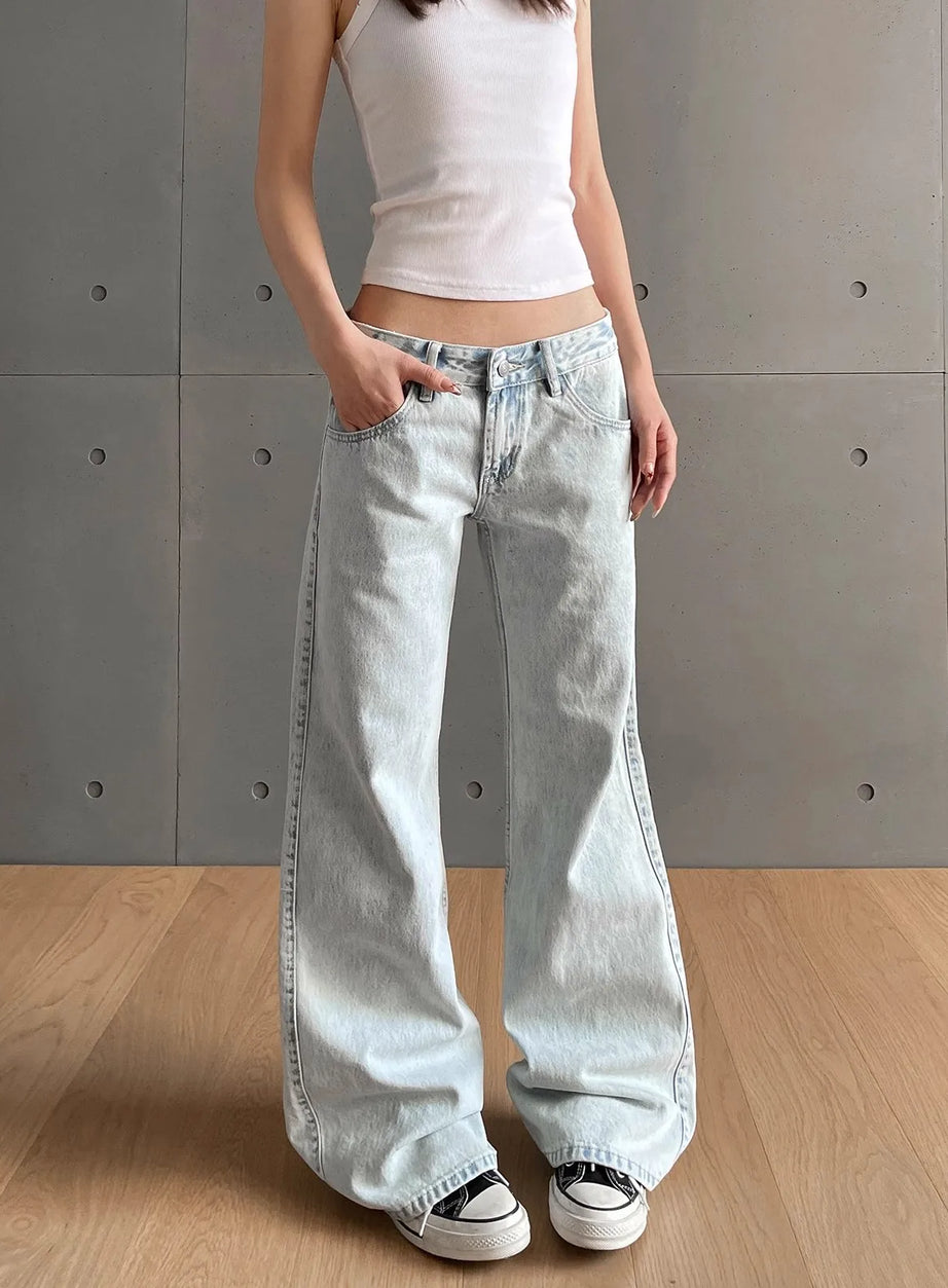 Frostade skaterjeans med vida ben