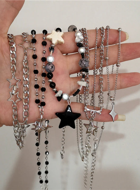 Cosmic Noir Layered Necklace Set