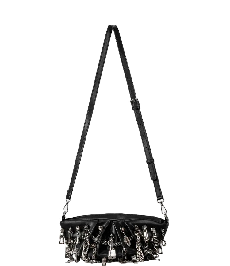 Zipper Storm Chain Shoulder Bag