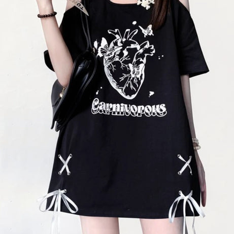 Lace-Up Anatomical Graphic Top