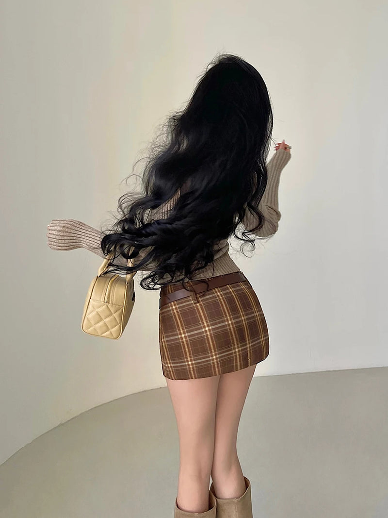Preppy Spice Plaid Skirt