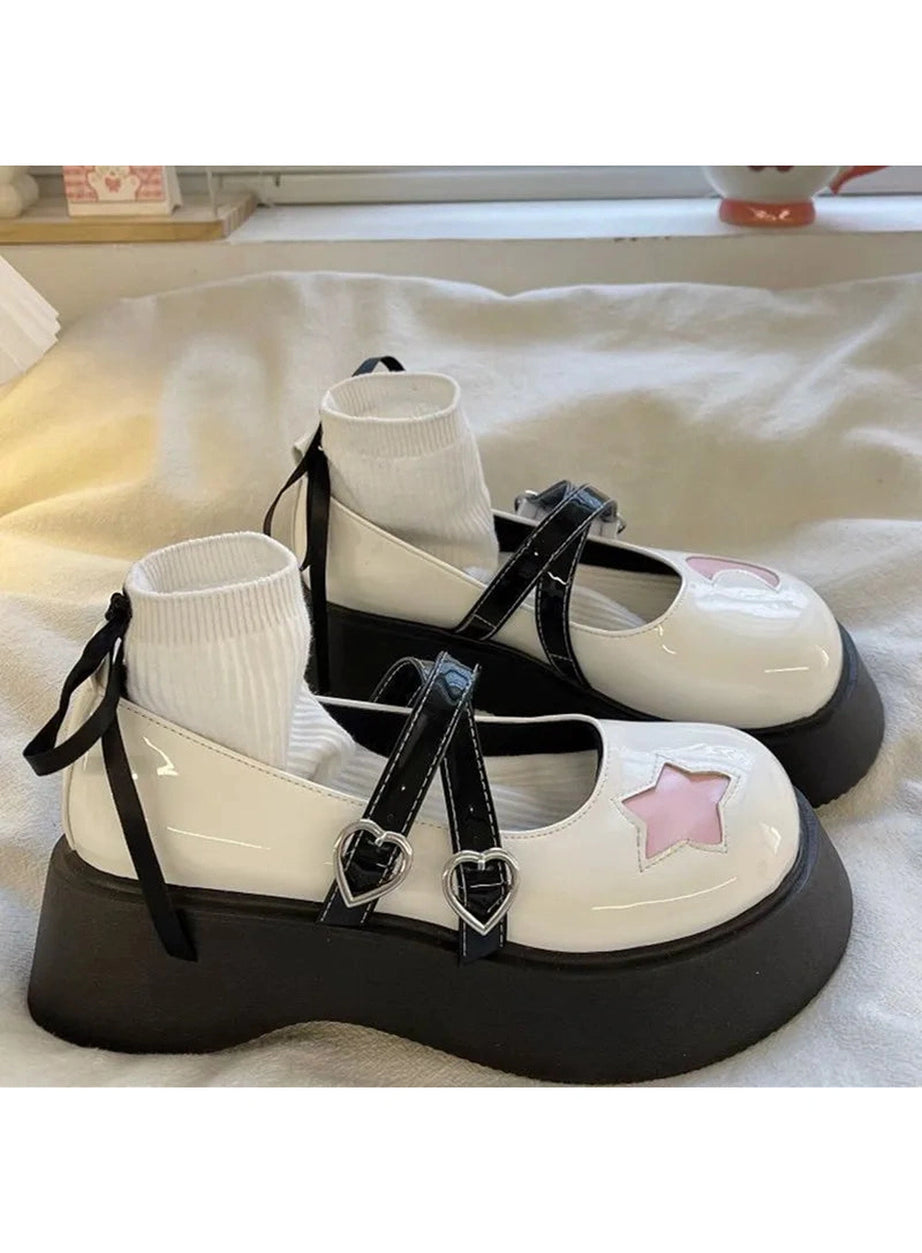 Moon & Star Kawaii Platform Mary Janes Shoes