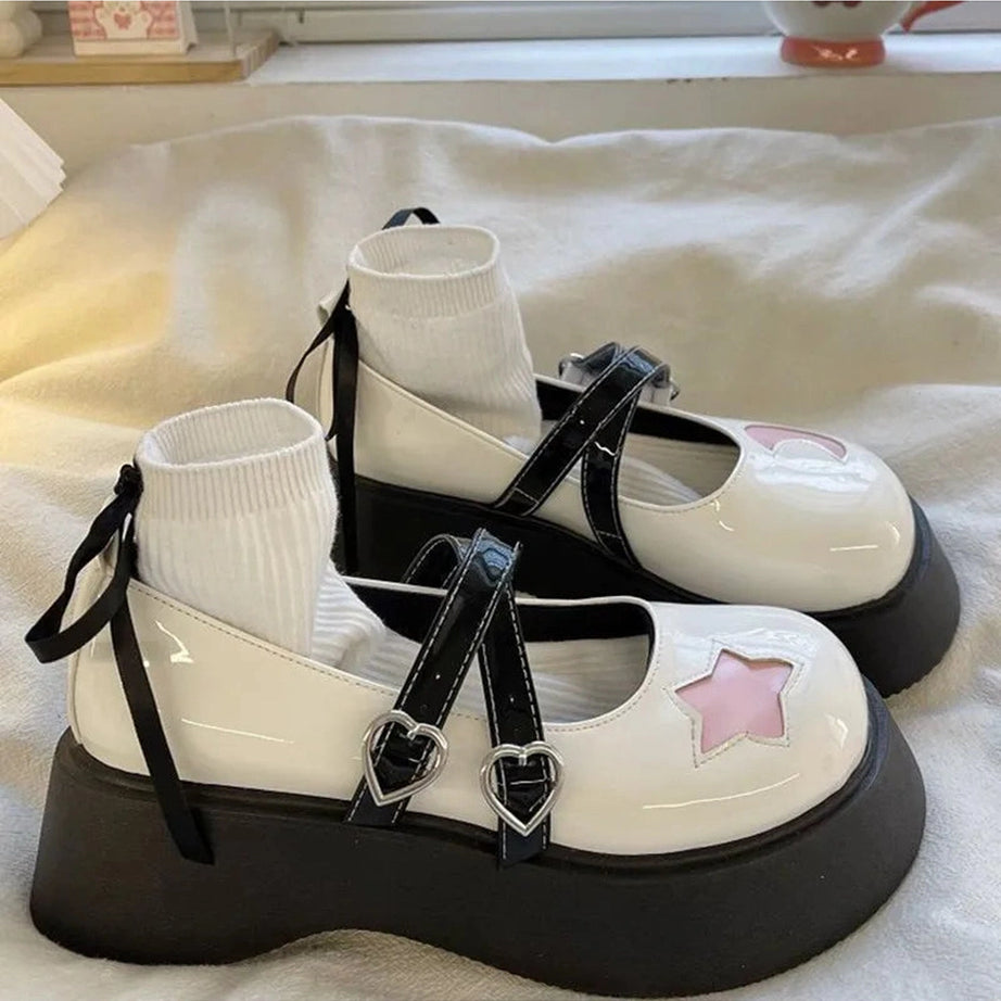 Moon & Star Kawaii Platform Mary Janes Shoes