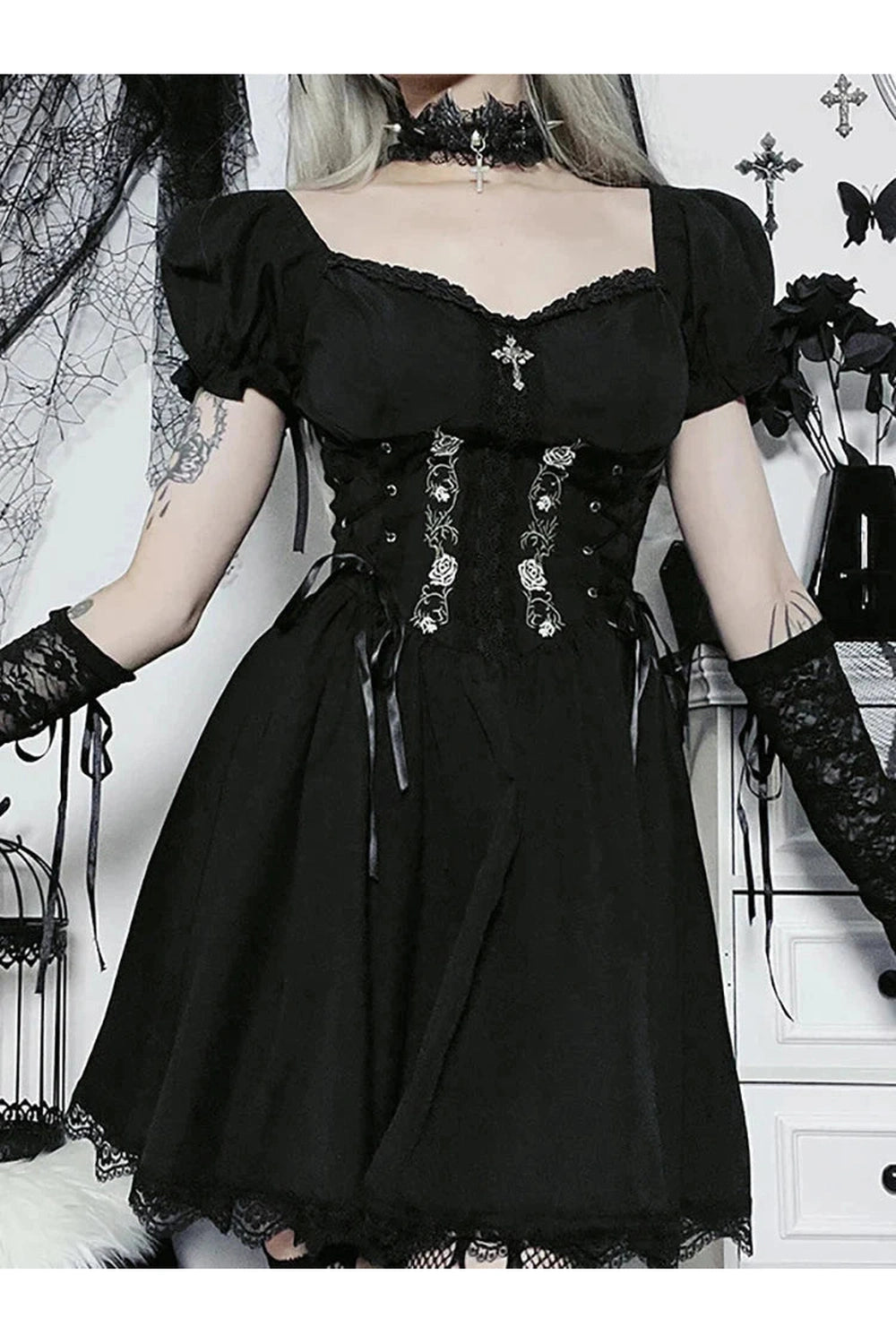 Y2k A-line Bandage Corset Dress