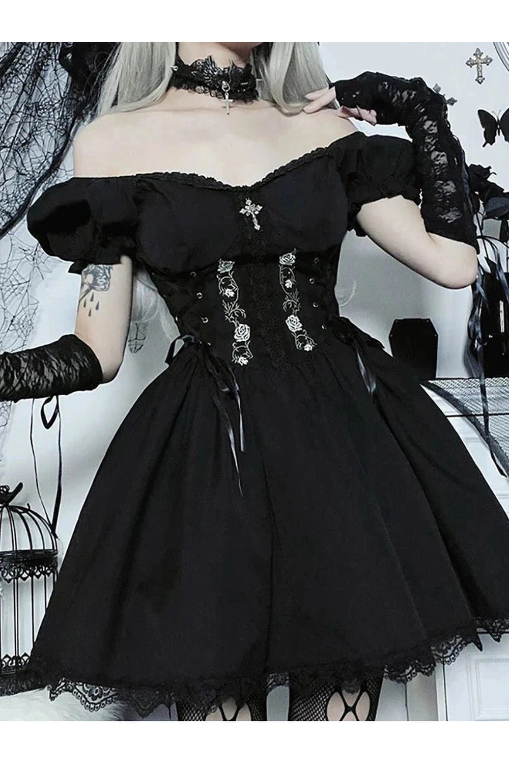 Y2k A-line Bandage Corset Dress