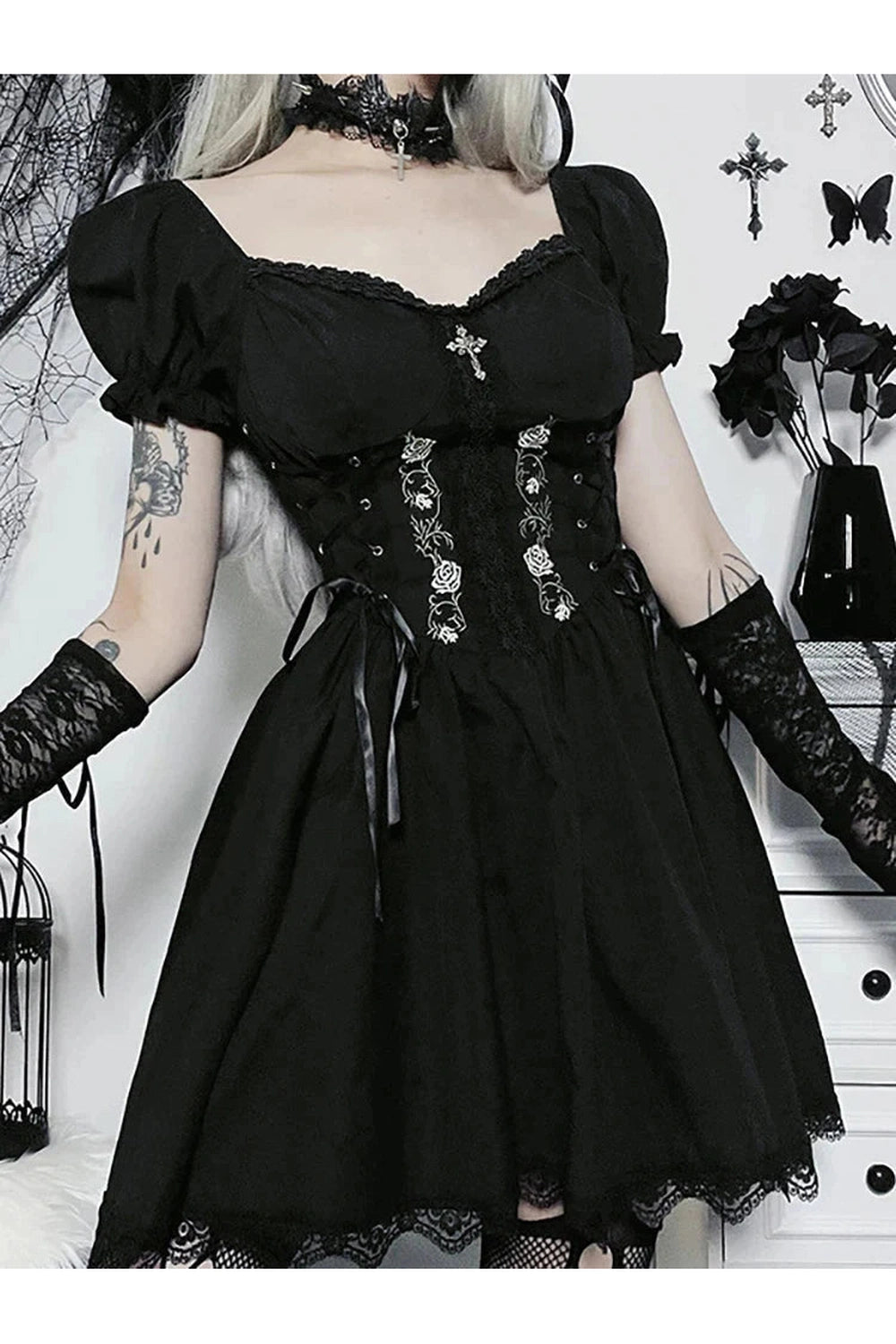 Y2k A-line Bandage Corset Dress