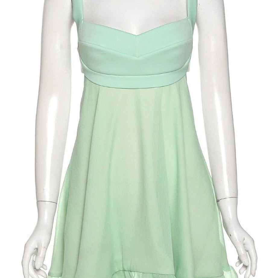 Y2k A-Line Mini Green Dress