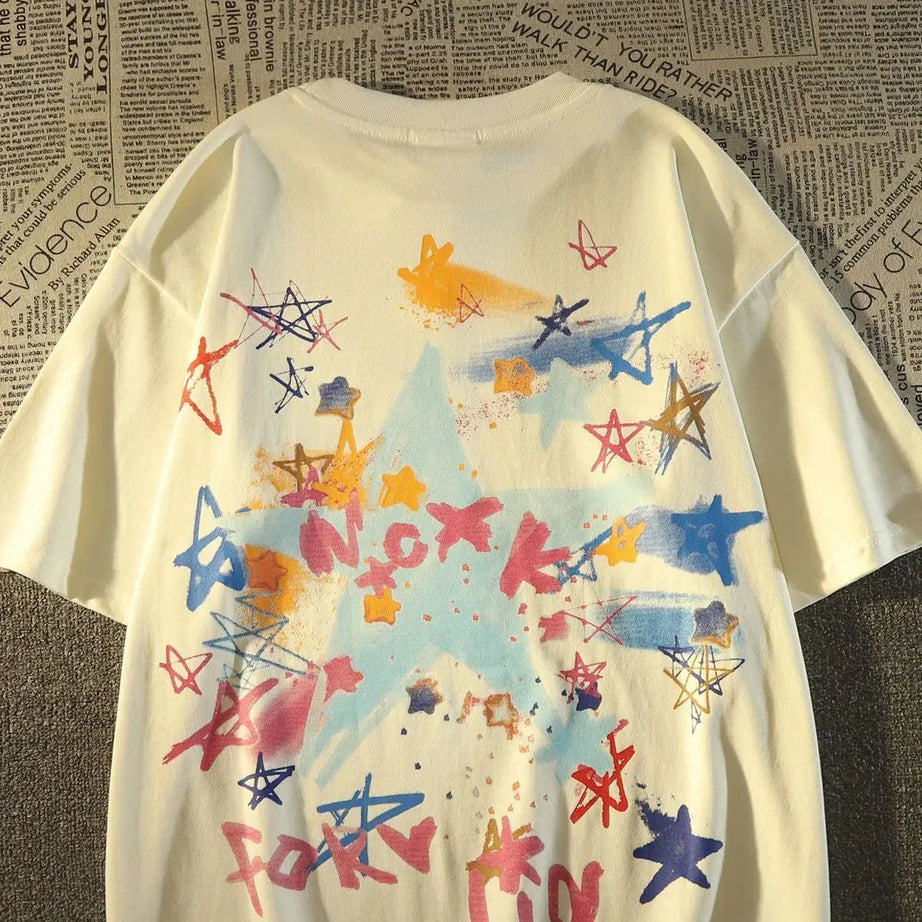 Abstract Star Sketch T - Shirt - T - Shirts