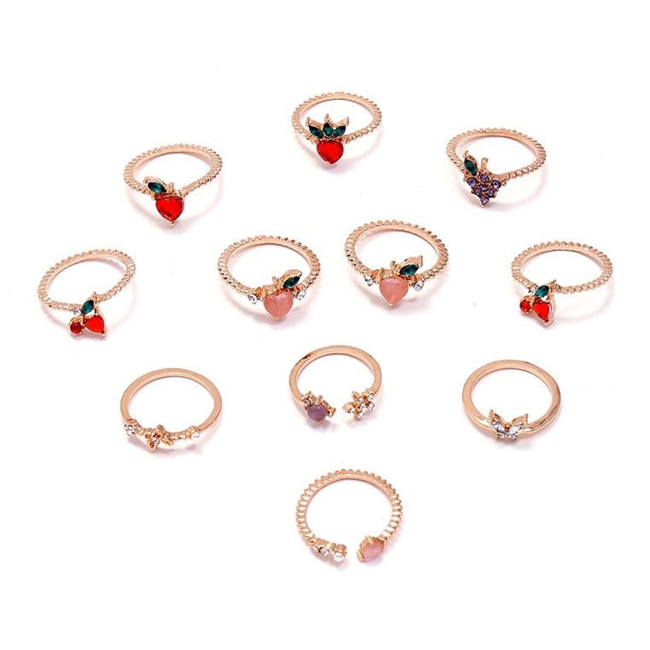 Y2k Aesthetic 11 Pcs/Set Rings