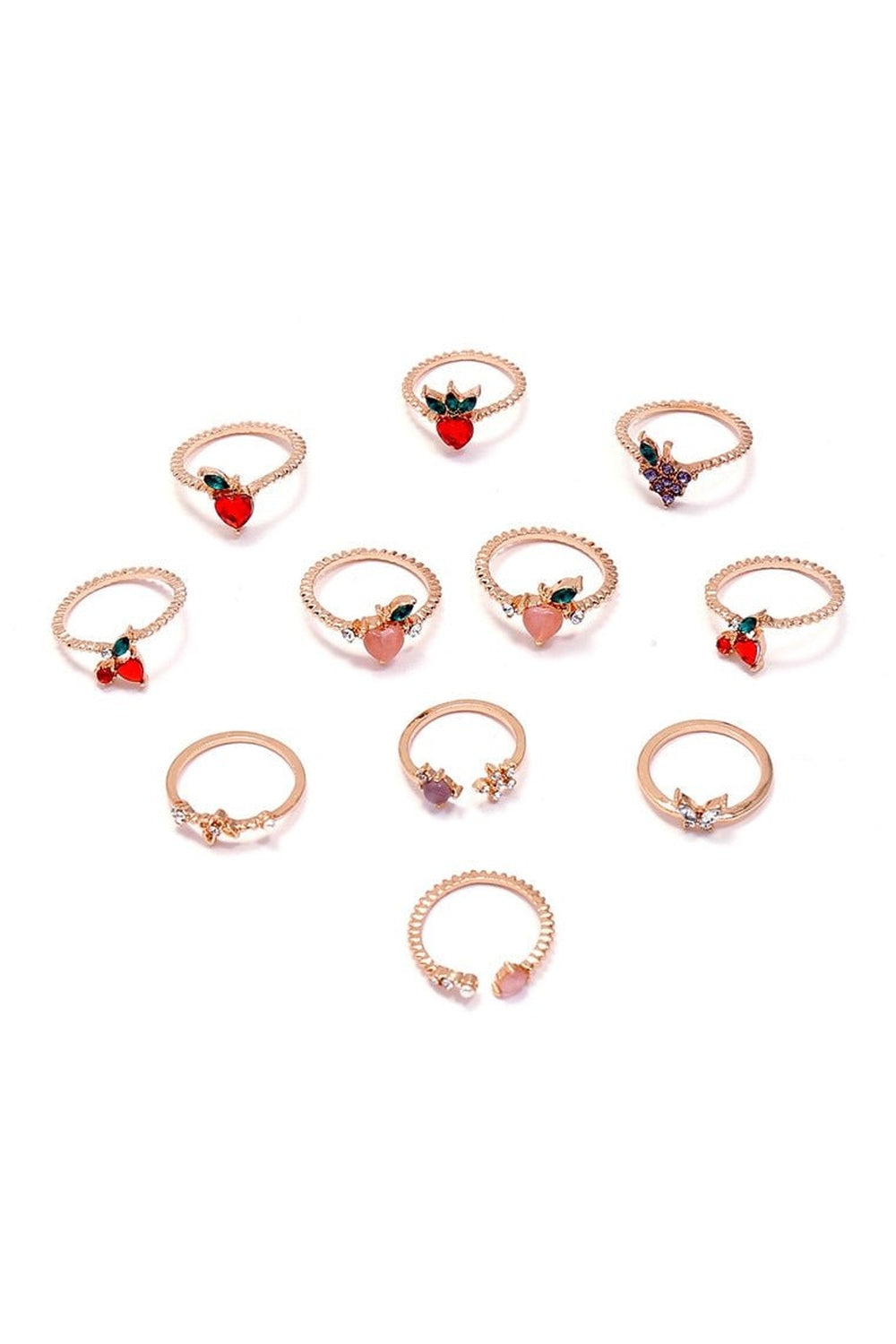 Y2k Aesthetic 11 Pcs/Set Rings