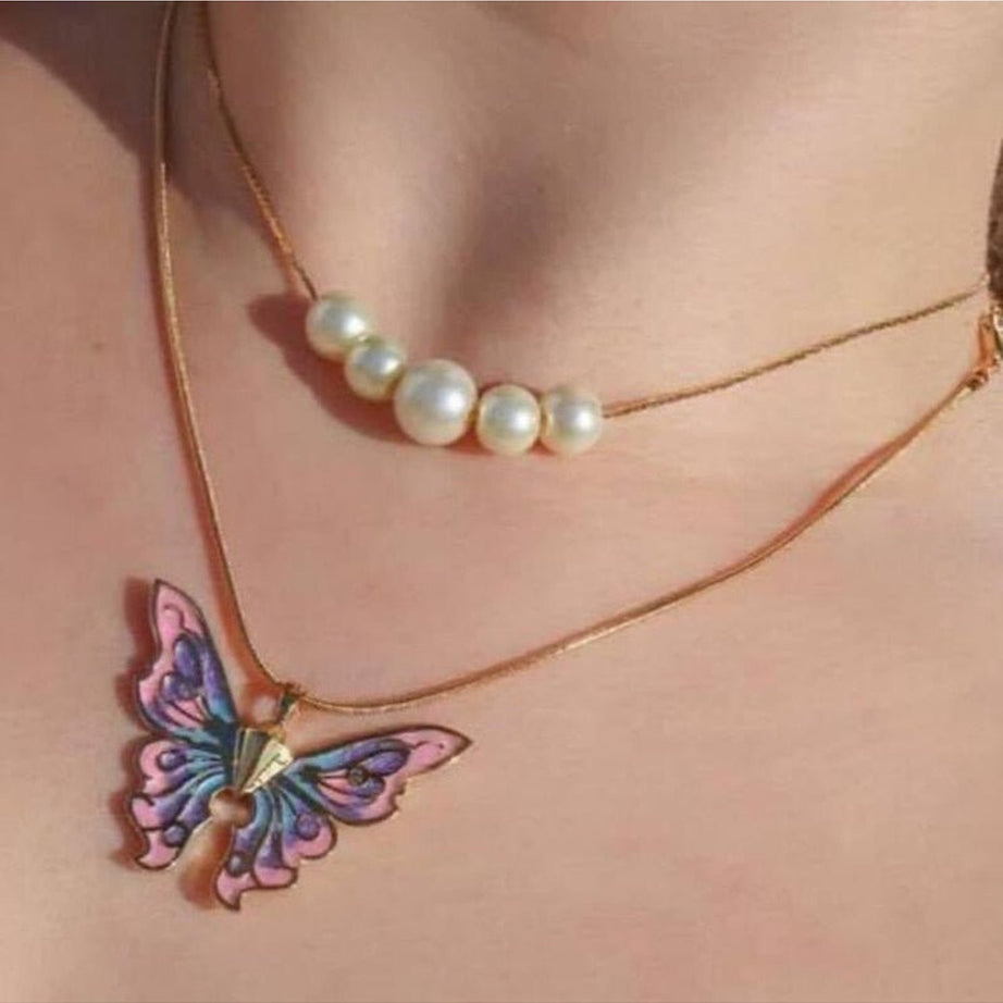 Y2k Aesthetic Butterfly Necklace
