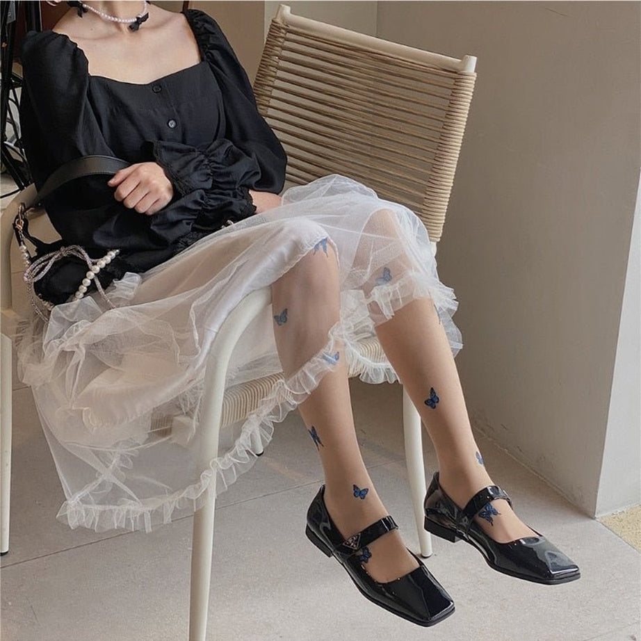 Y2k Aesthetic Butterfly Ultra-Thin Tights