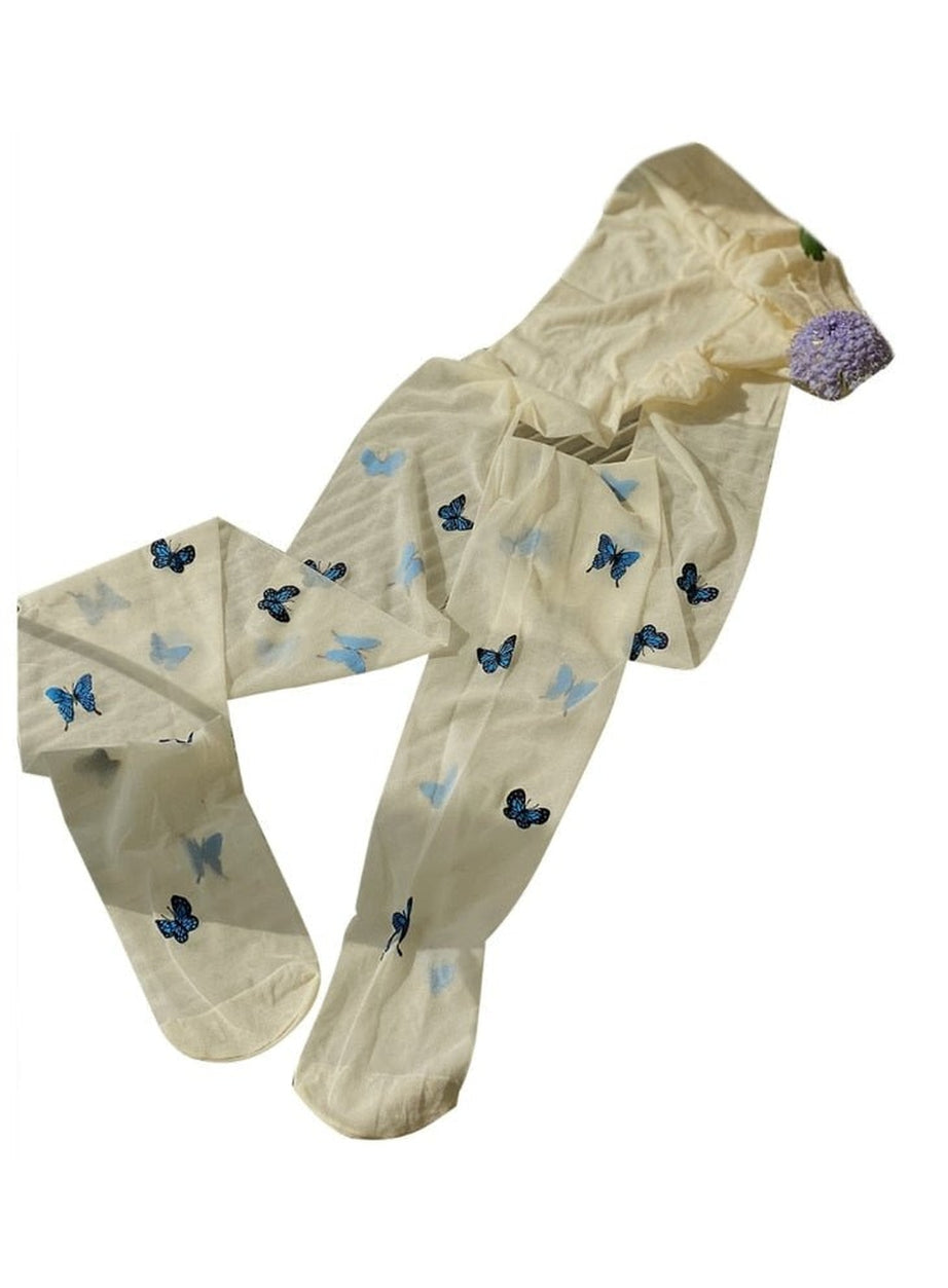 Y2k Aesthetic Butterfly Ultra-Thin Tights