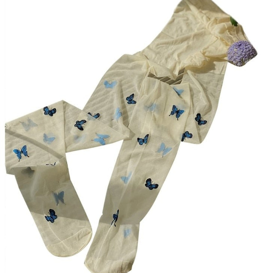 Y2k Aesthetic Butterfly Ultra-Thin Tights
