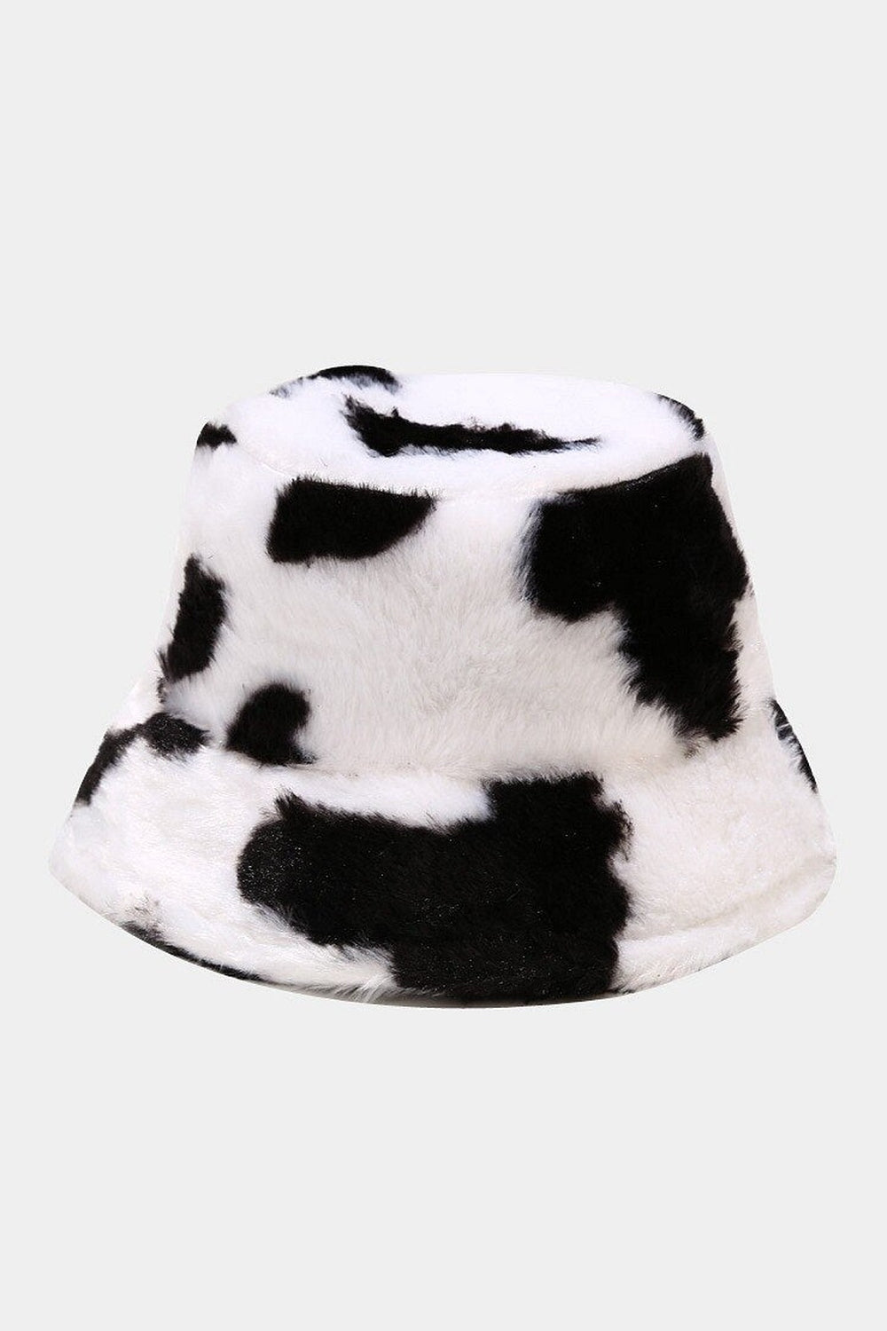 Y2k Aesthetic Cow Print Plush Bucket Hat